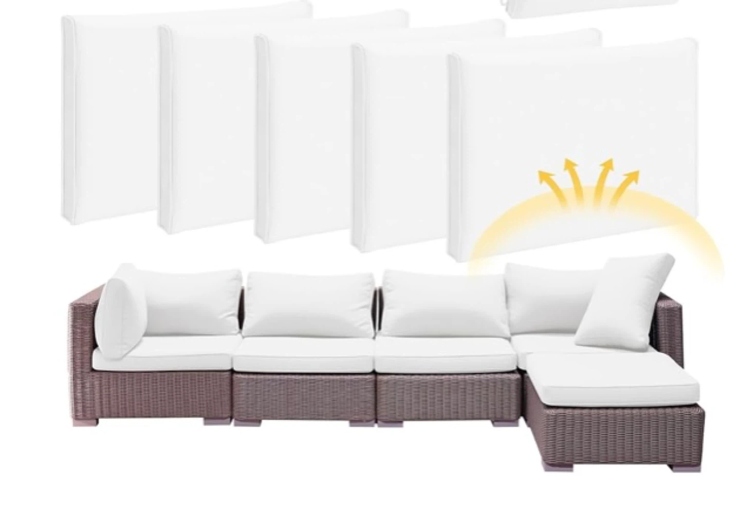 New 5pc Waterproof Patio Cushion Covers for Outdoor Sectional