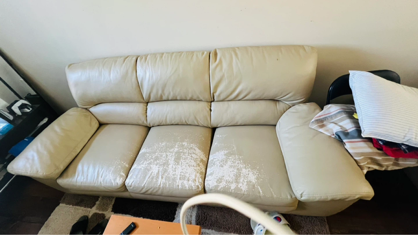 2 Cream coloured 3-seater couch