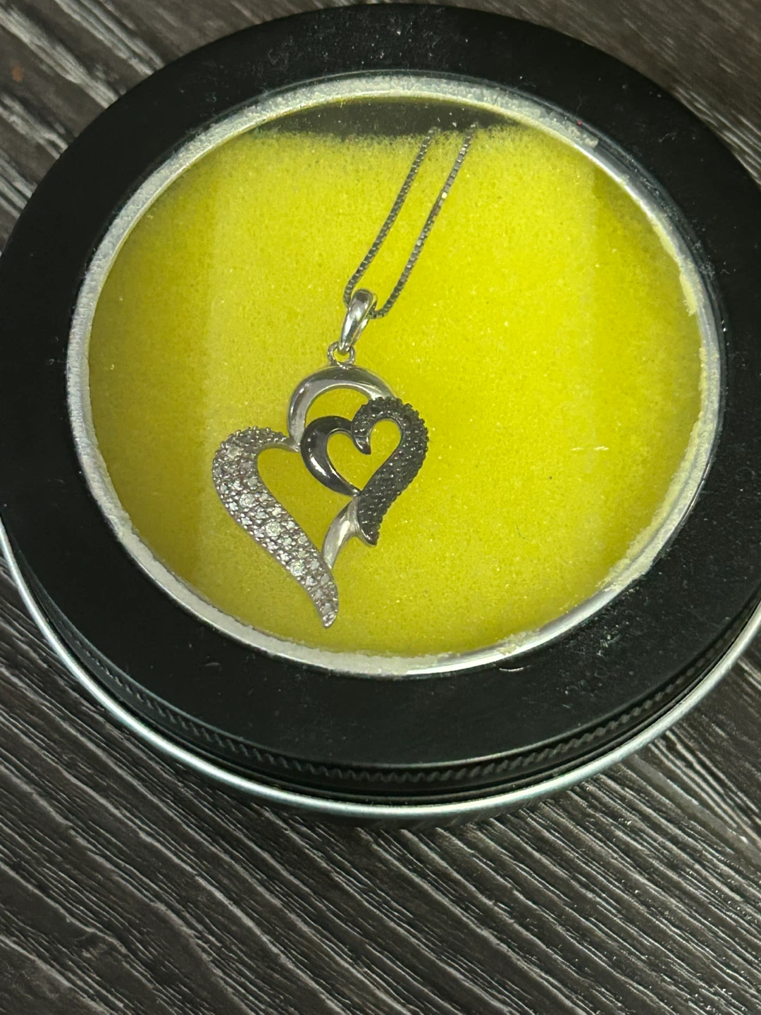 Sterling Silver Double Heart Pendant Necklace