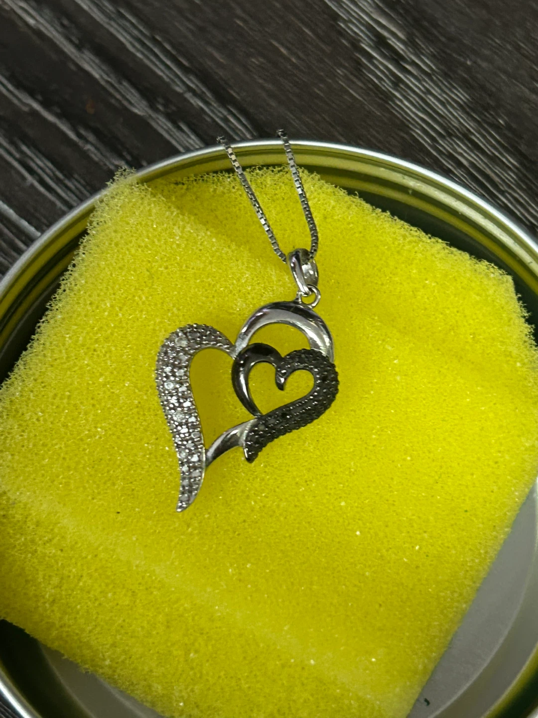 Sterling Silver Double Heart Pendant Necklace - photo 4