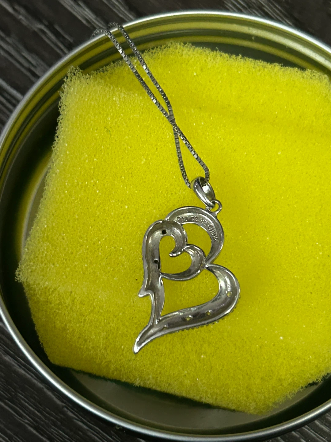 Sterling Silver Double Heart Pendant Necklace - photo 3