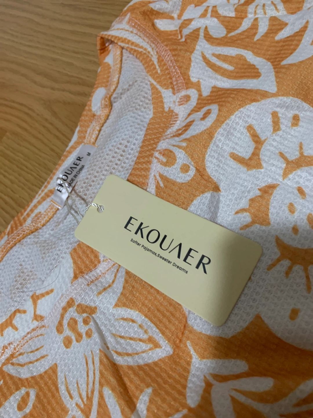 EKOUAER Orange Floral Pajama Set - Size M - photo 2