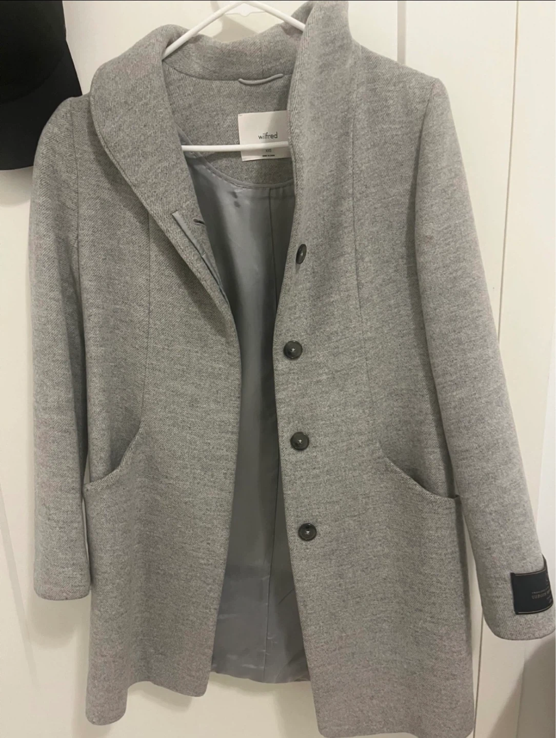 Aritizia Wilfred Grey Wool Blend Coat xxs