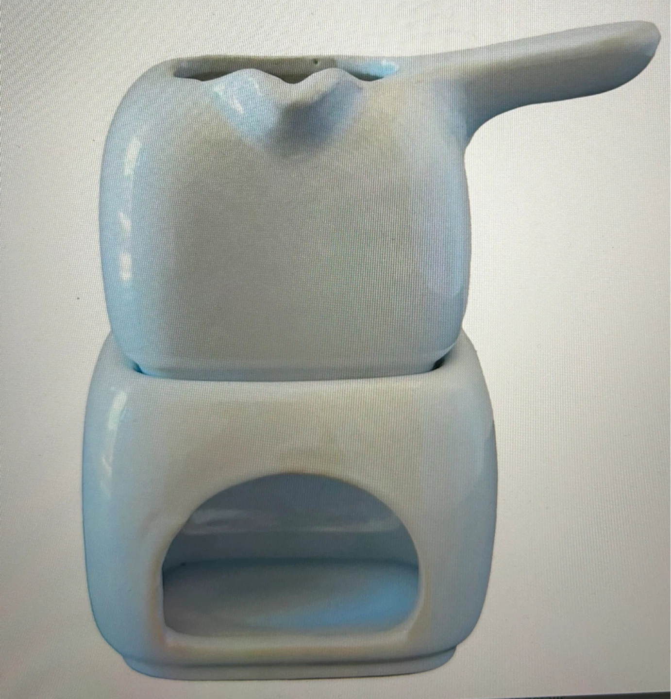 White Ceramic Oil Burner, Wax Melt Warmer - photo 4