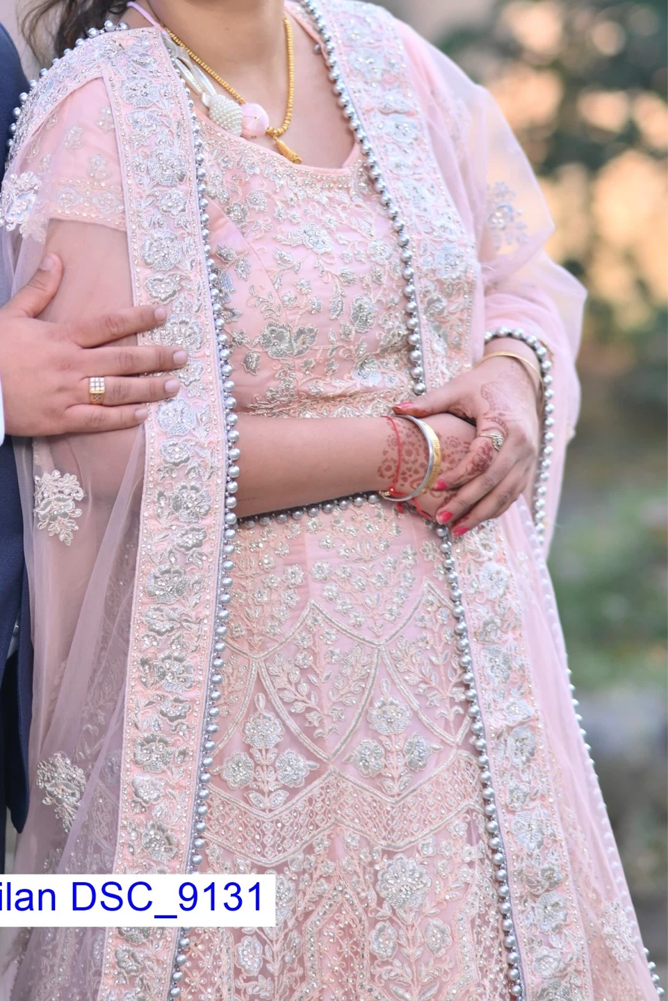 Pink Embroidered Lehanga with Cane