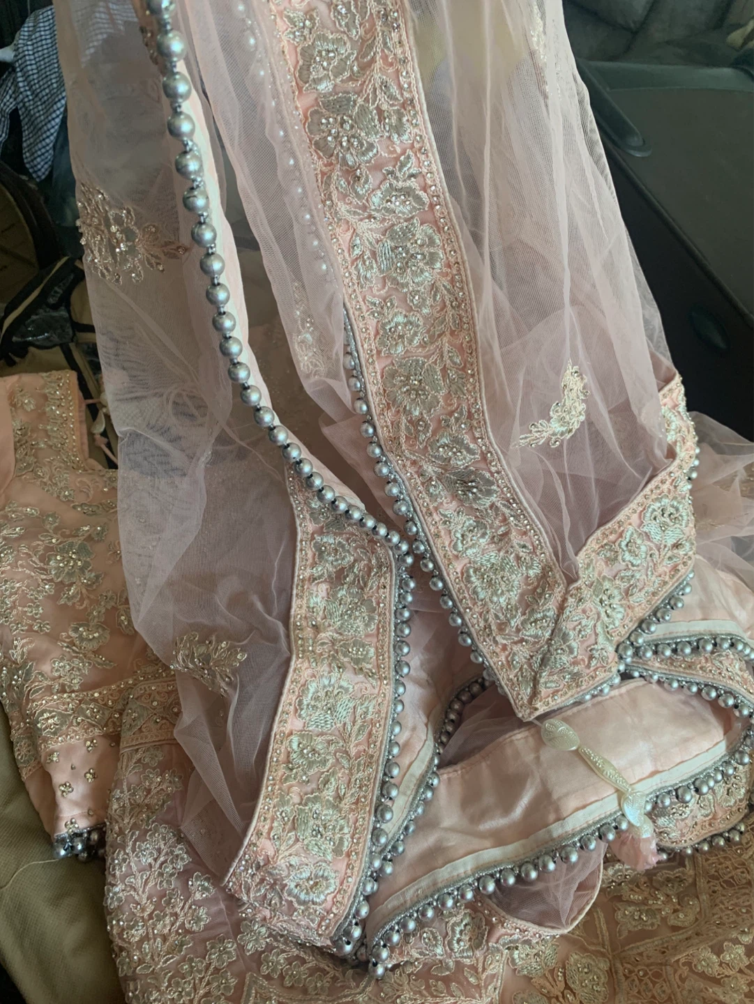 Pink Embroidered Lehanga with Cane - photo 4