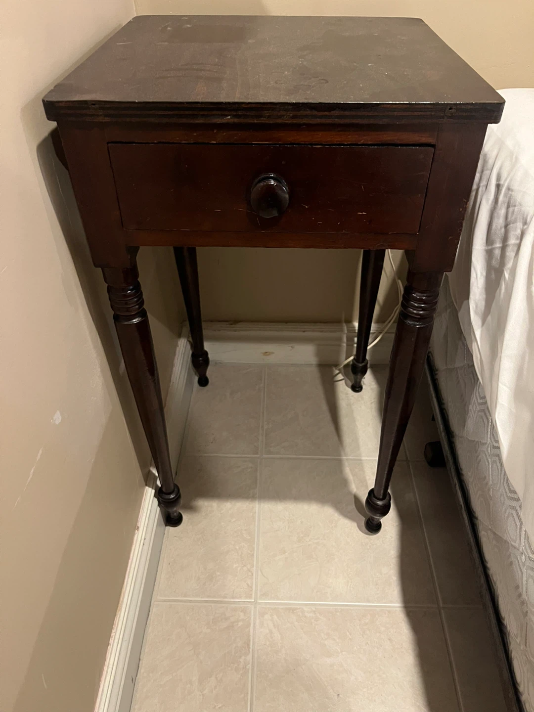 Antique Accent Table with Drawer