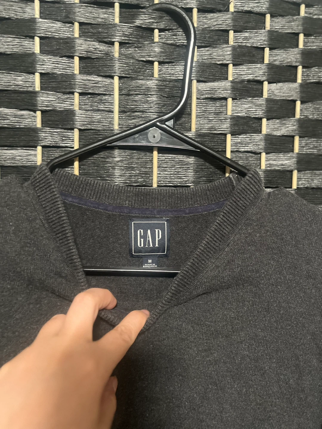 GAP Men's Crew Neck Sweater - Charcoal Gray, Size M - photo 2