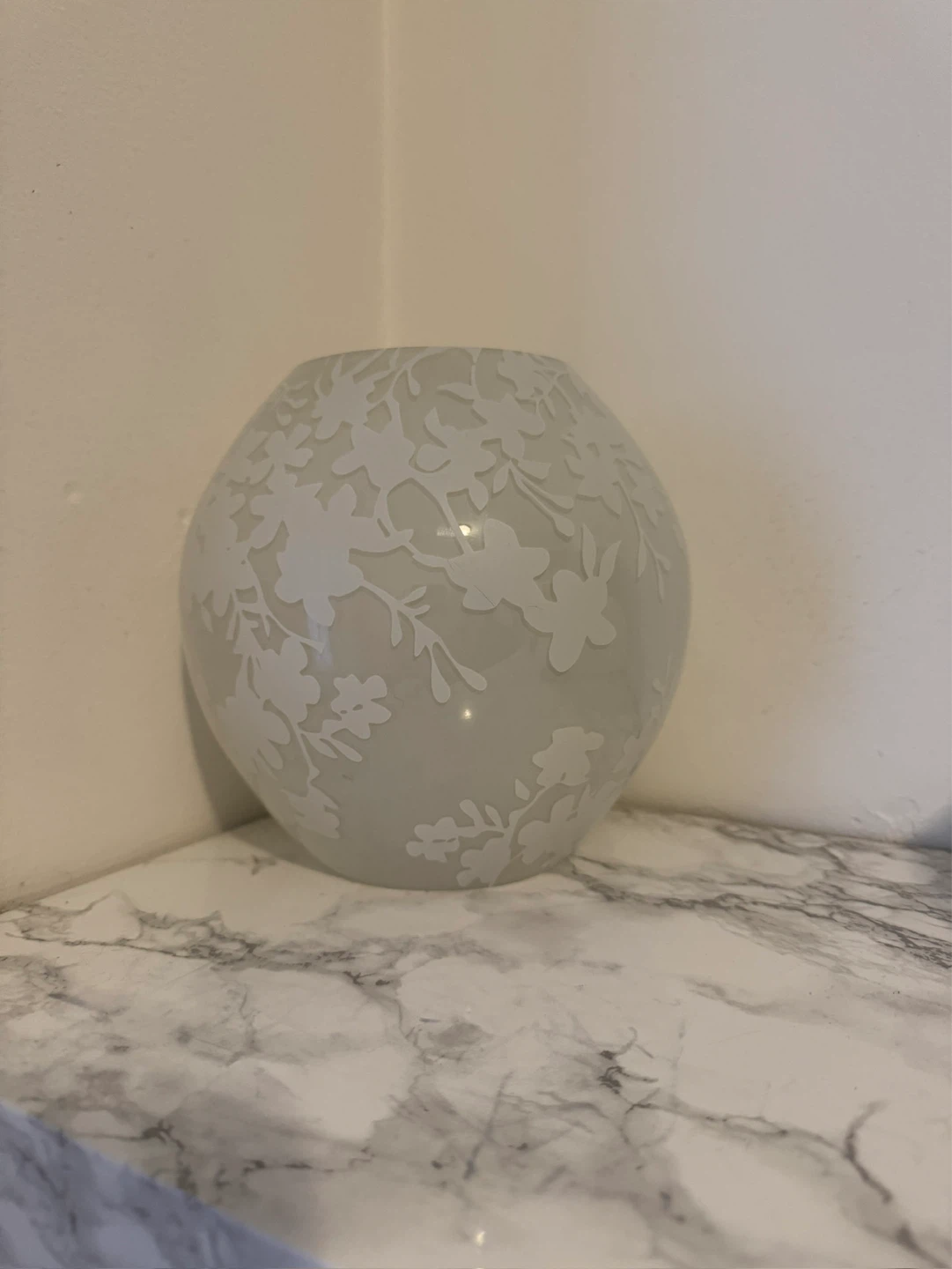 Frosted Glass Lamp with Floral Design - photo 2