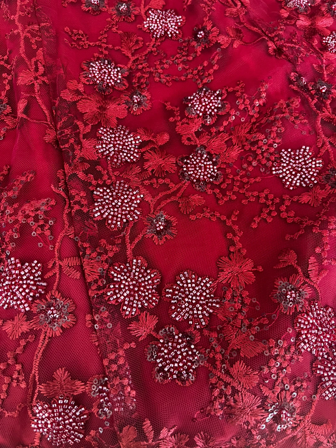 Women's Red Embroidered Lehenga Choli Dupatta Set - photo 4