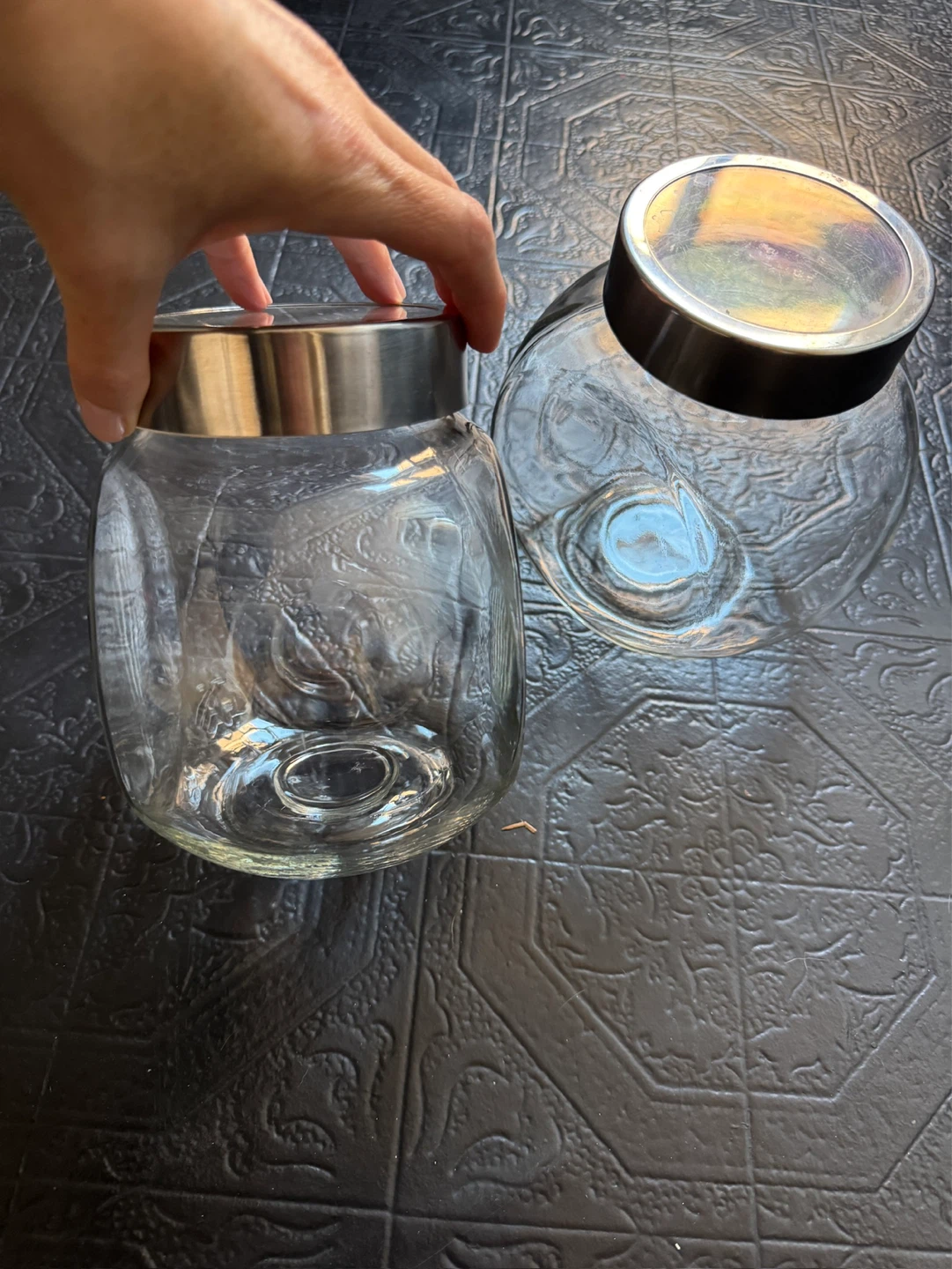Glass Jars with Metal Lids - Set of 2
