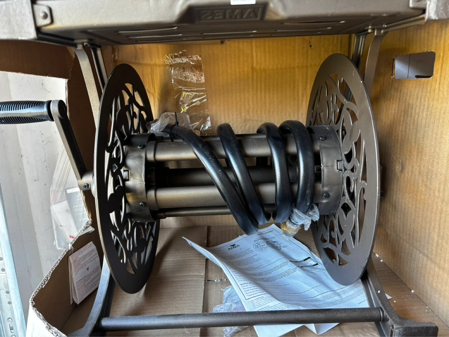 Wall-Mount Hose Reel - Antique Bronze Finish