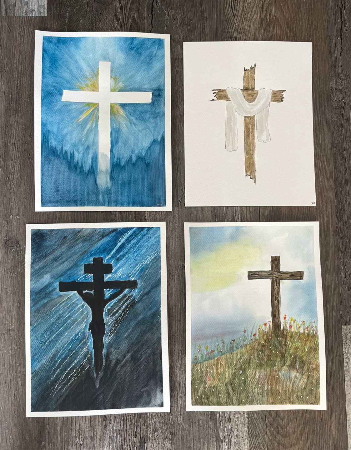 Watercolour Cross paintings - photo 5