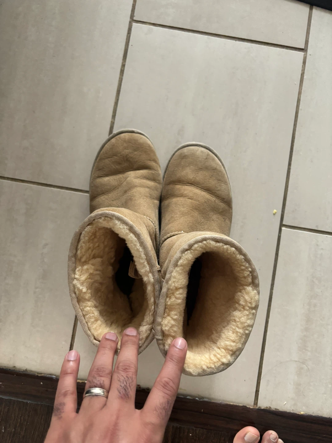 UGG Sheepskin Boots - Tan - Women Size 10