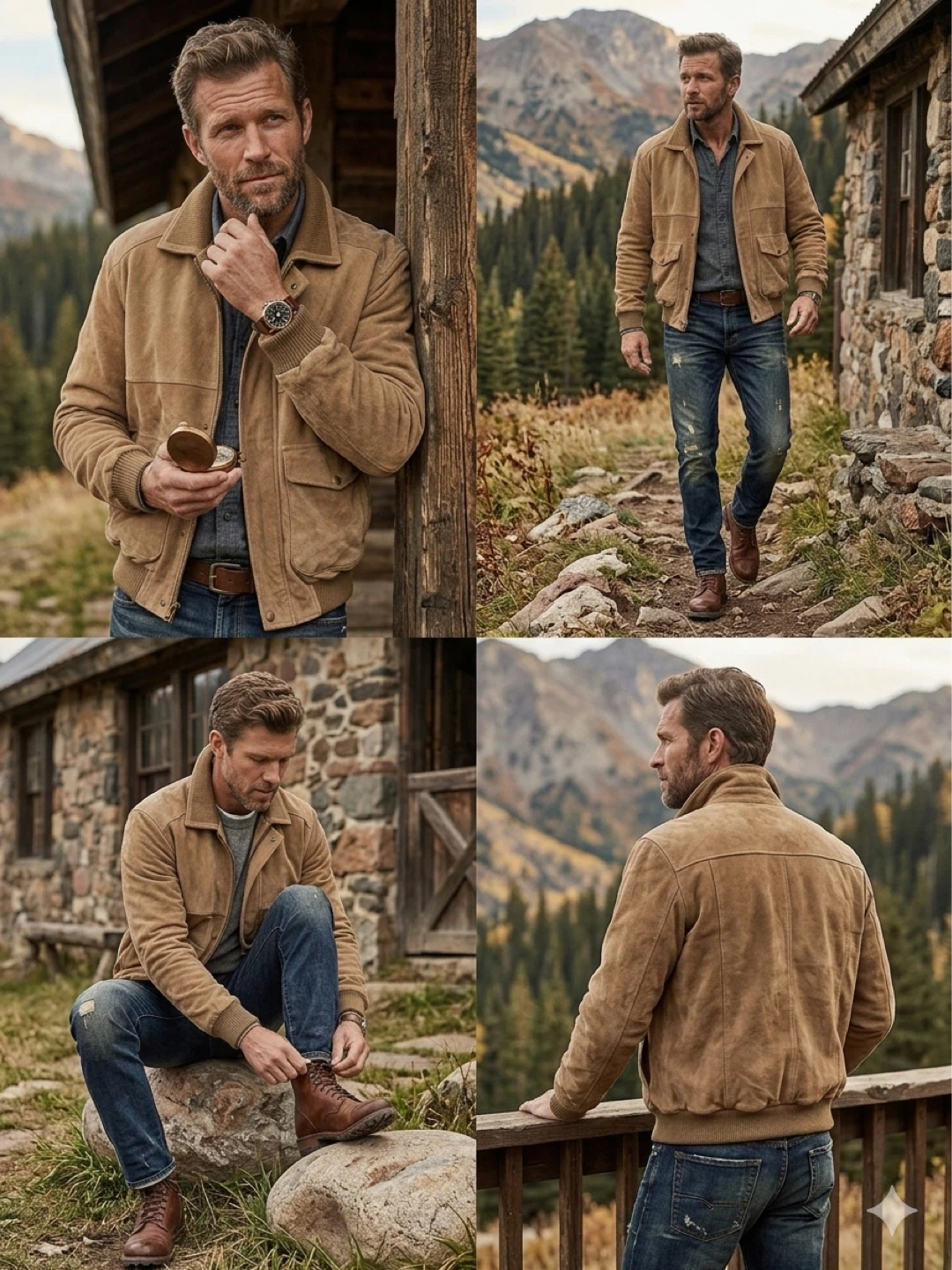Men's Suede Bomber Jacket - photo 3