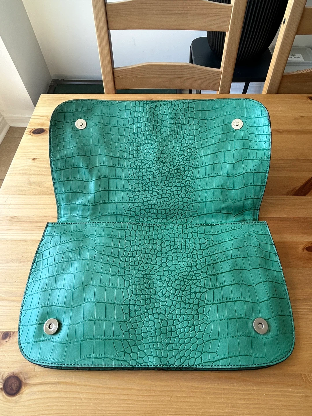 Nine West Teal Croc-Embossed Clutch Handbag - photo 3