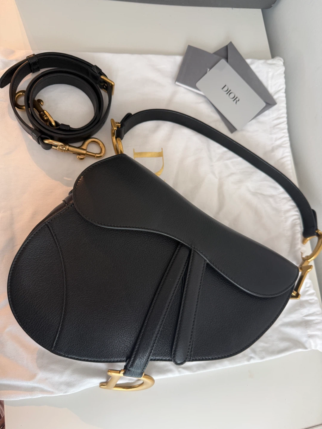 Dior Saddle Bag black goat skin - photo 3