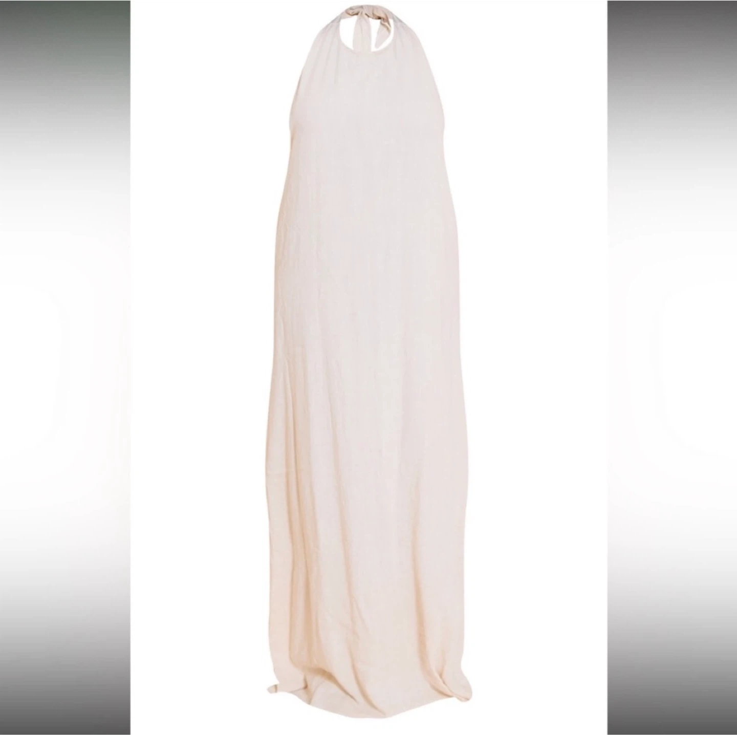 MOVING SALE - White Linen Blend Halter Maxi Dress - photo 5