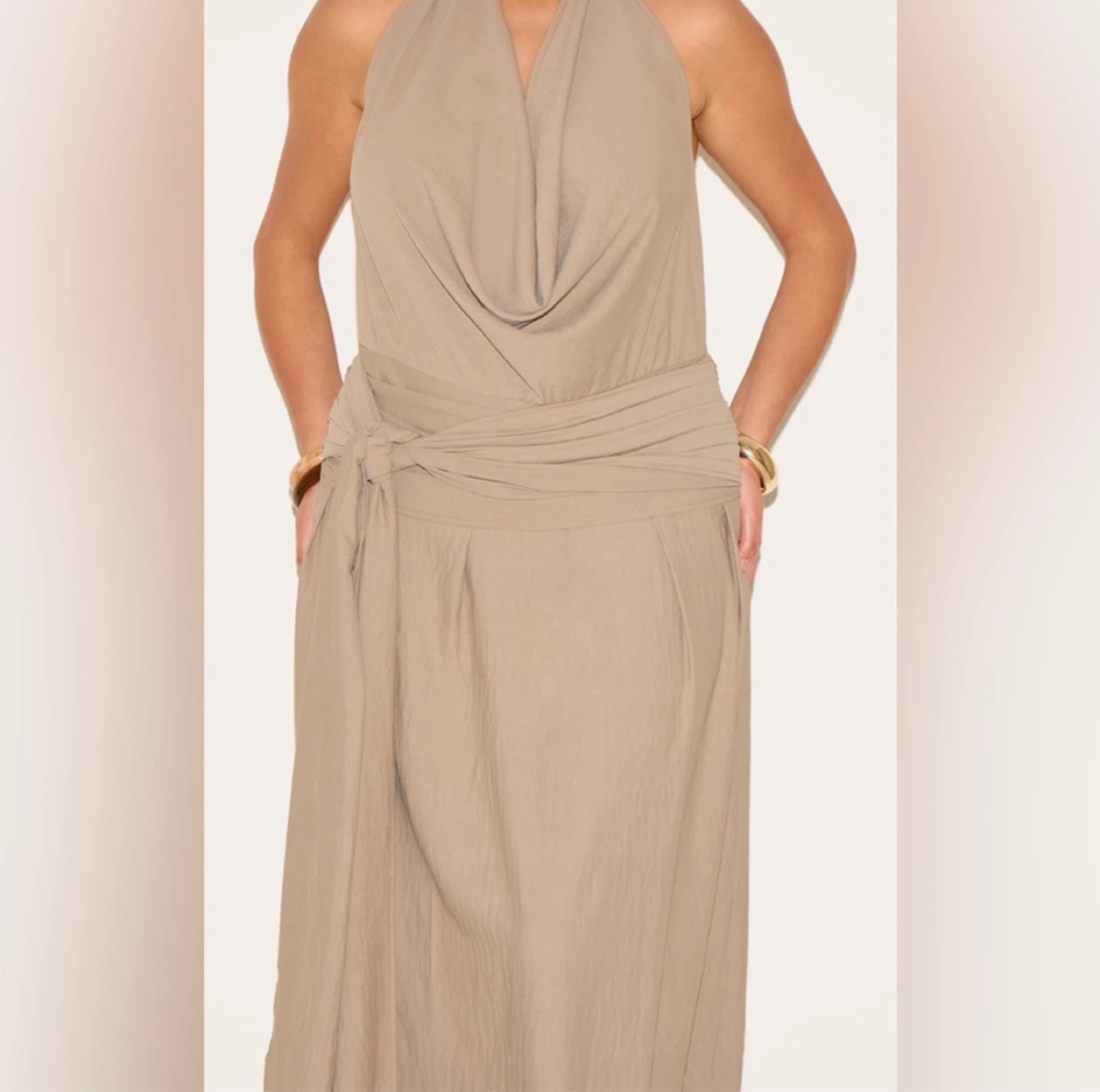 MOVING SALE - PLT Women's Halter Neck Maxi Dress with Tie Waist - photo 3
