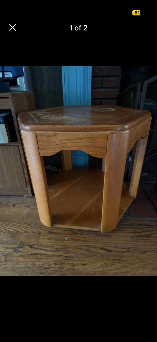 Vintage oak end table