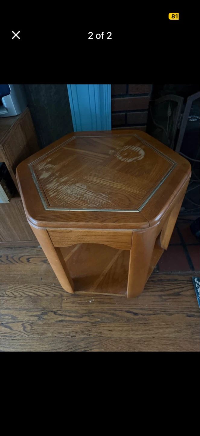 Vintage oak end table - photo 2