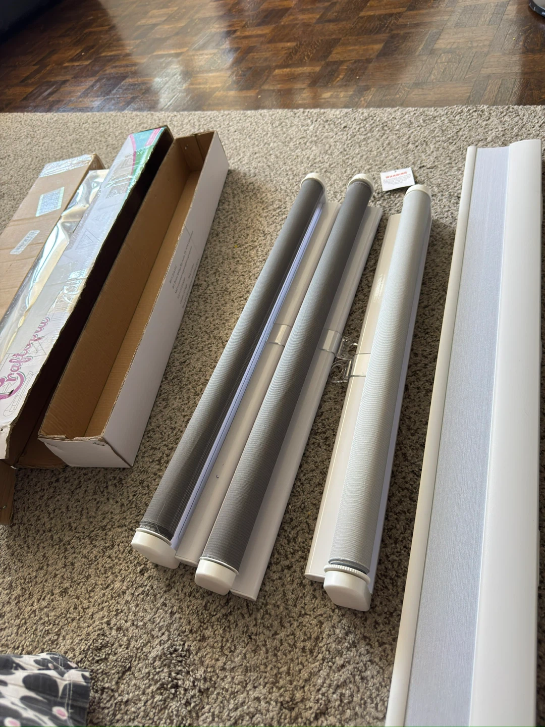 Grey Zebra Roller Blinds - 35" Wide