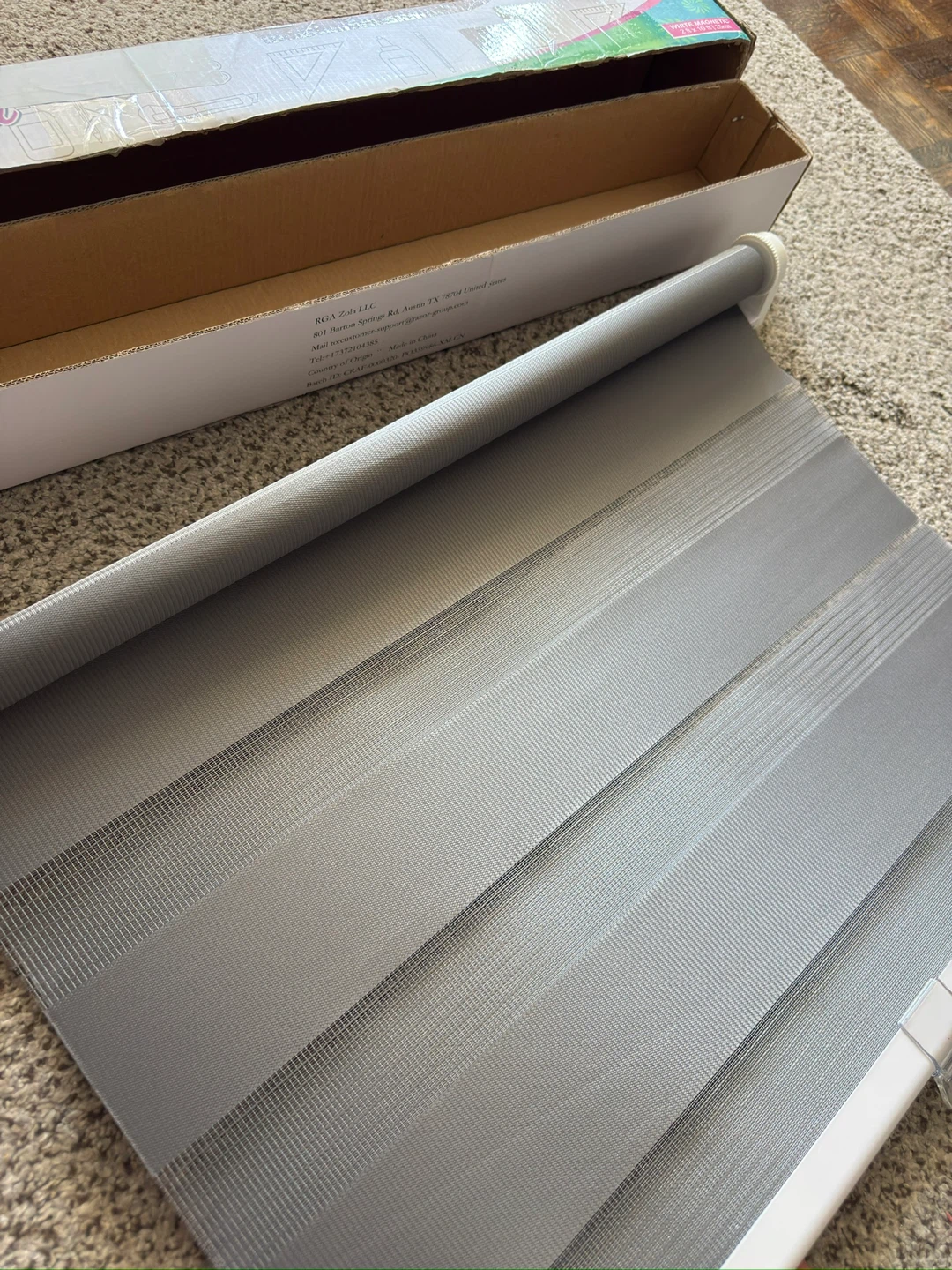 Grey Zebra Roller Blinds - 35" Wide - photo 2