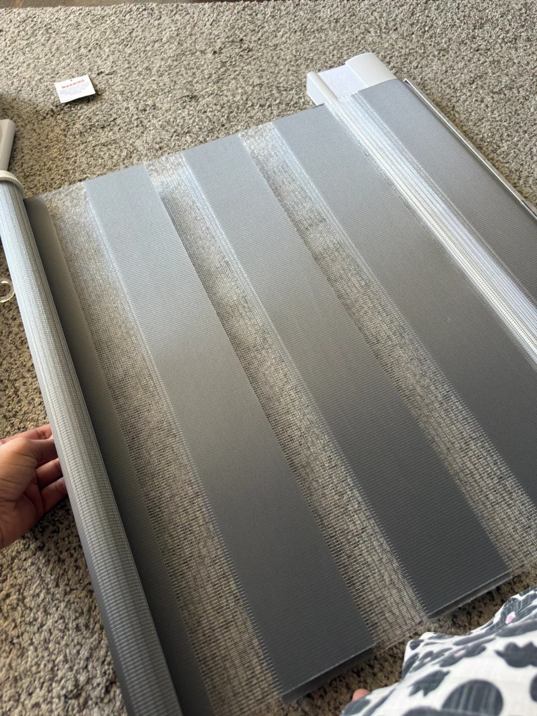 Grey Zebra Roller Blinds - 35" Wide - photo 3