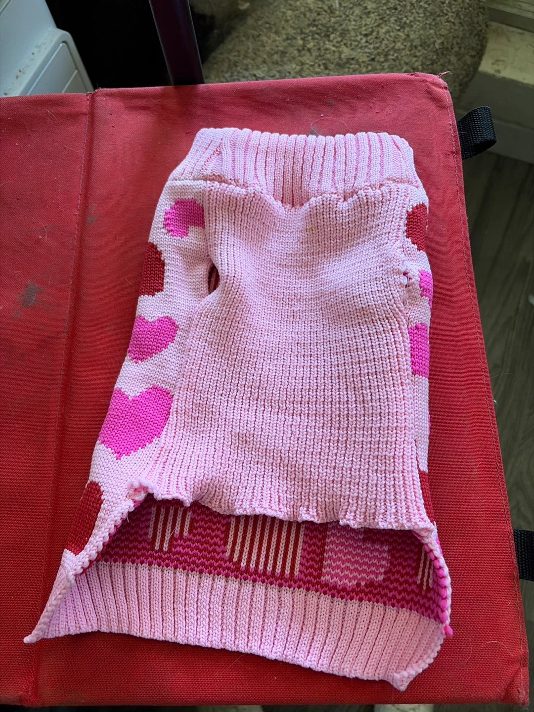 Pink Heart Pattern Dog Sweater - photo 2