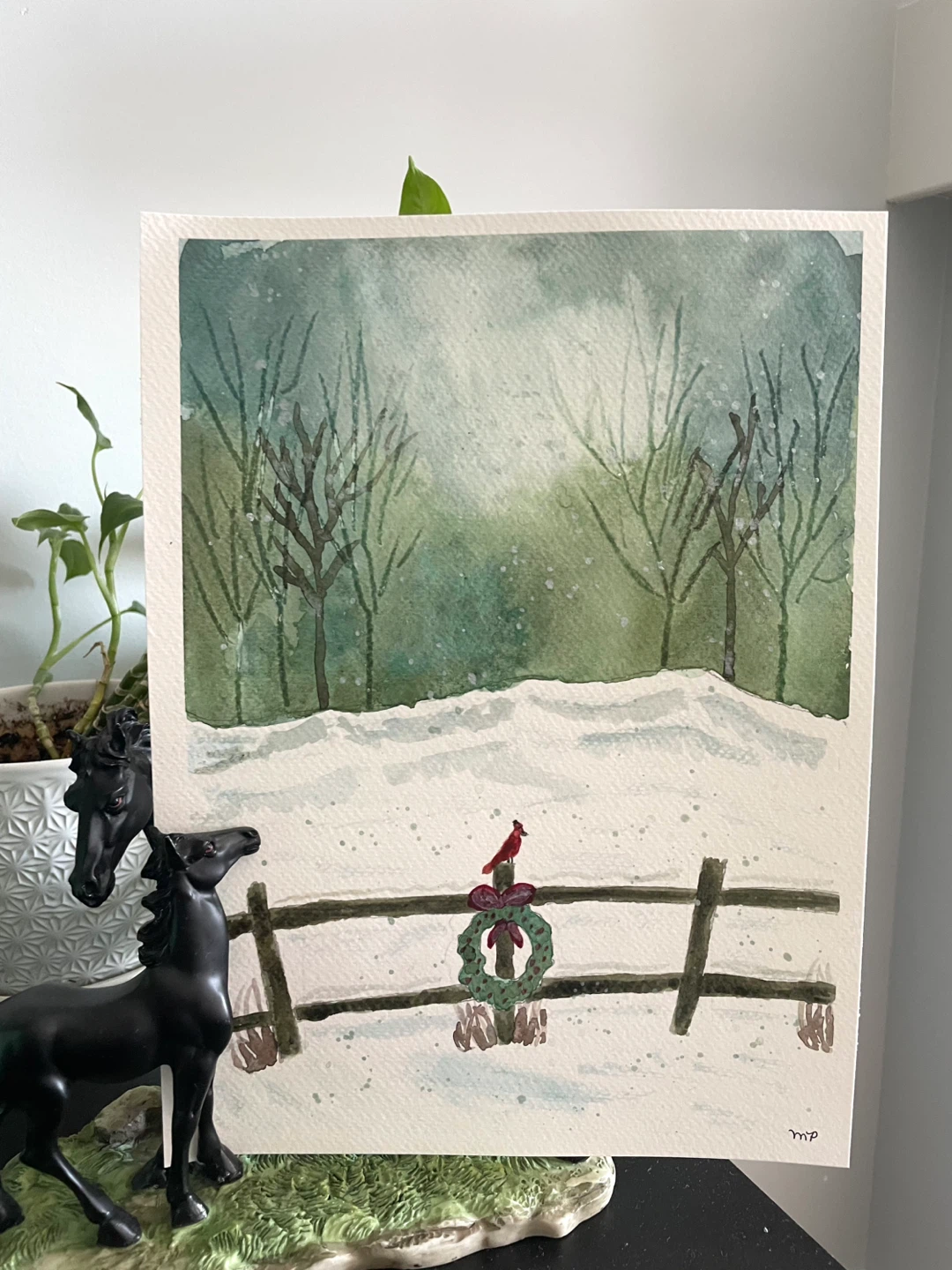 Watercolour Christmas themed Paintings