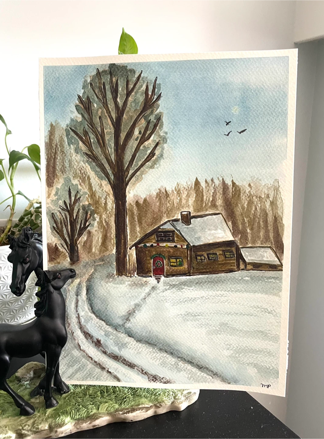 Watercolour Christmas themed Paintings - photo 3