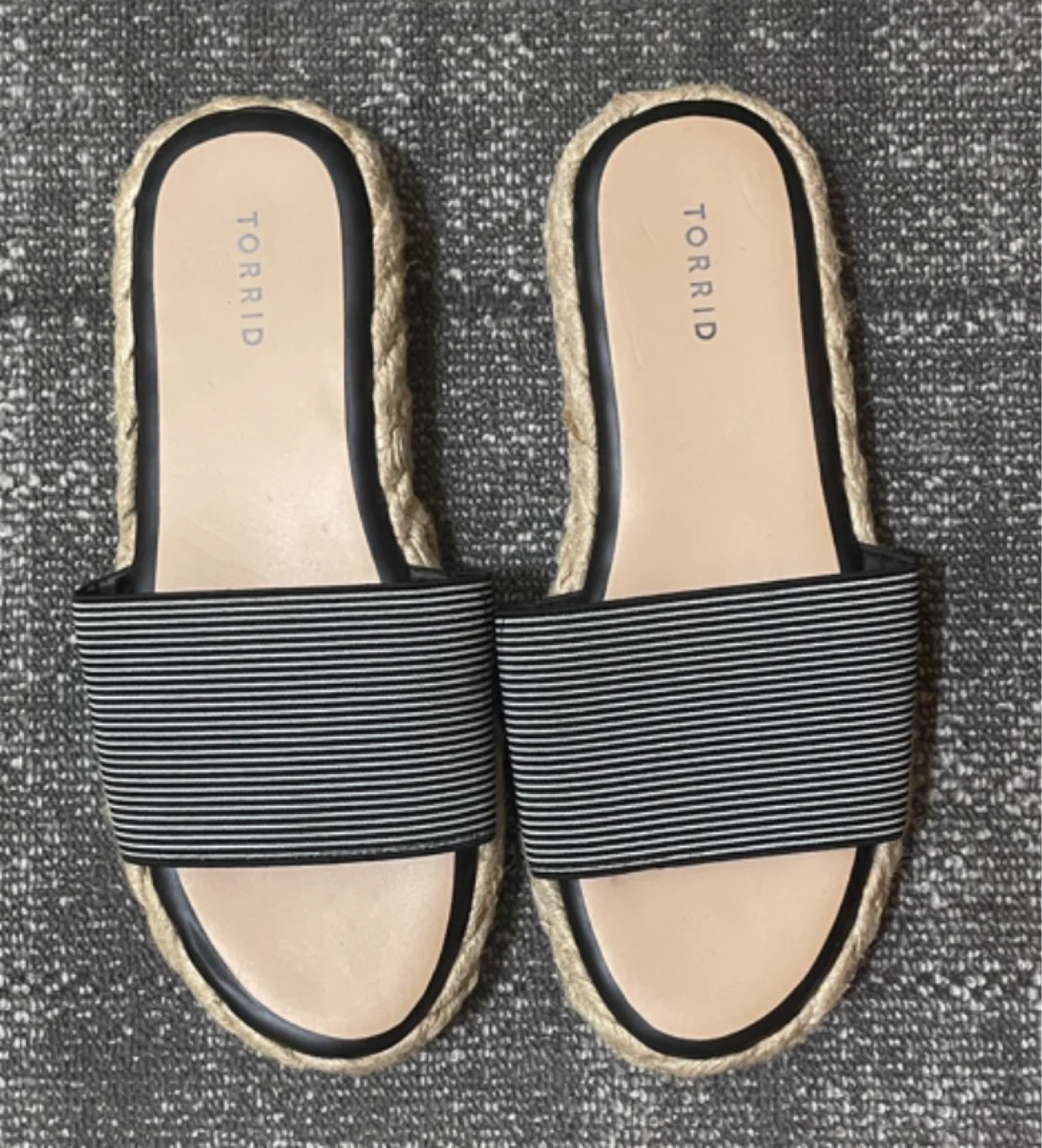 MOVING SALE - Torrid Striped Espadrille Slide Sandals