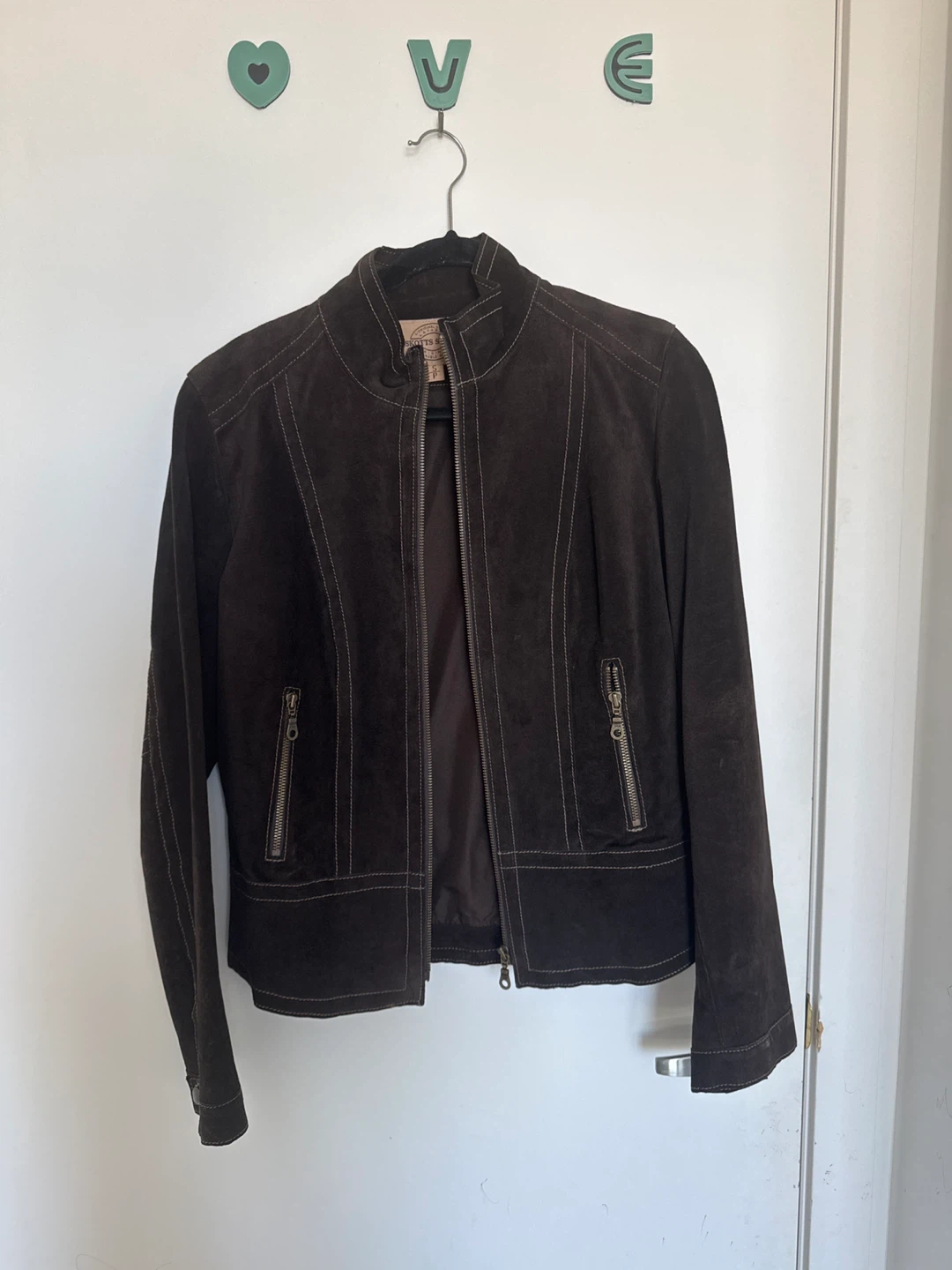 Scotts Suede Jacket - Dark Brown - Size S