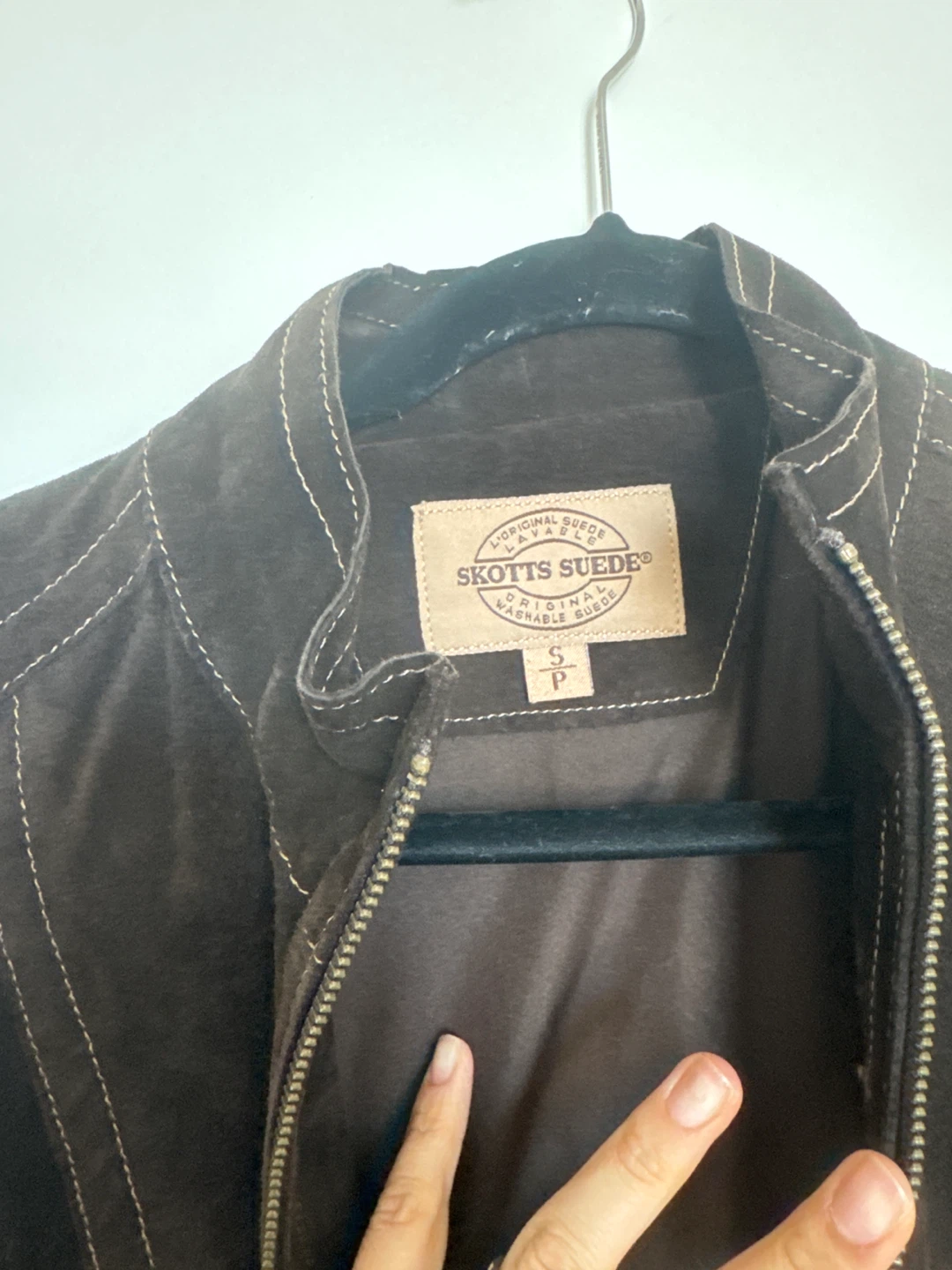 Scotts Suede Jacket - Dark Brown - Size S - photo 2
