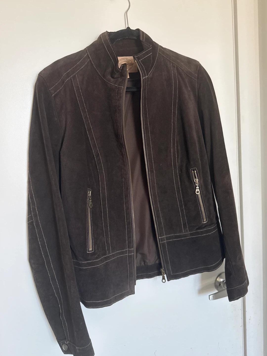 Scotts Suede Jacket - Dark Brown - Size S - photo 3
