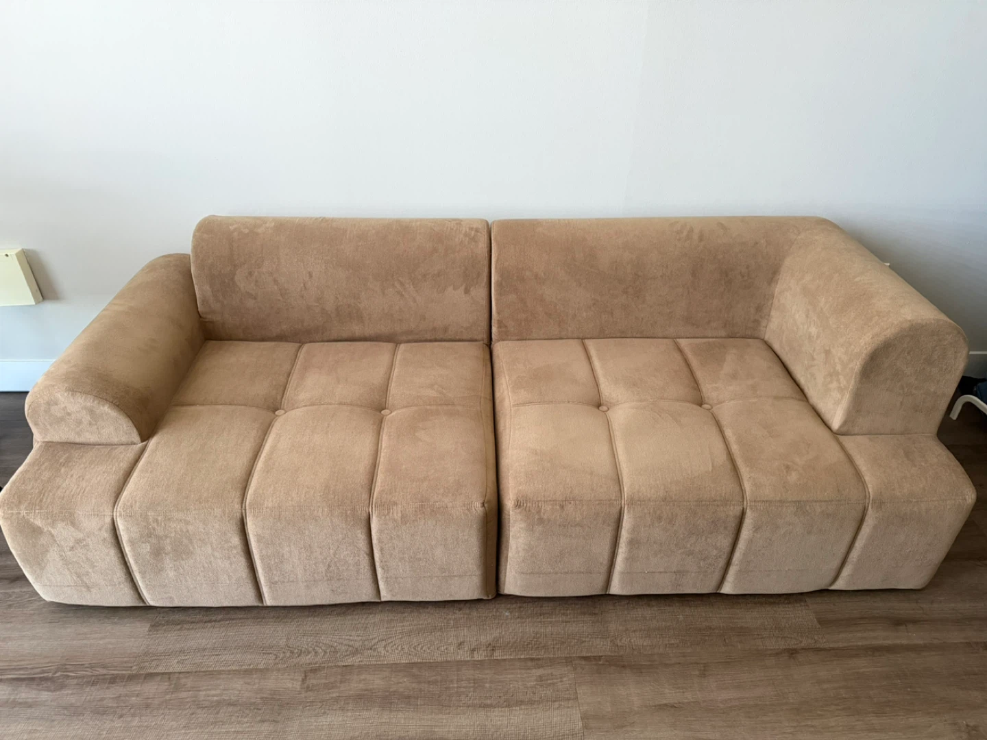 Modern Tufted Sectional Sofa - Beige