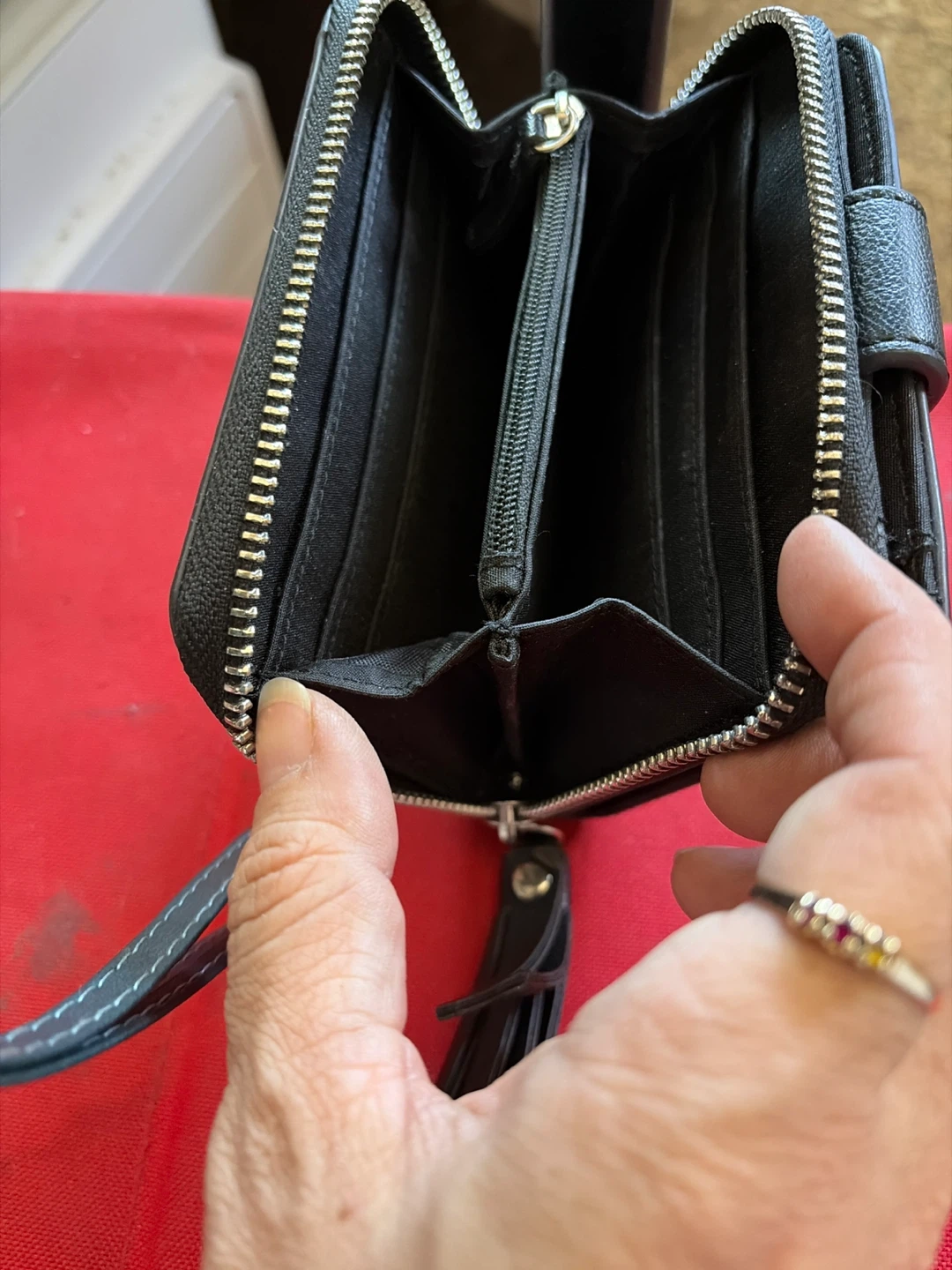 Black Bifold Wallet with Tassel Detail - photo 2