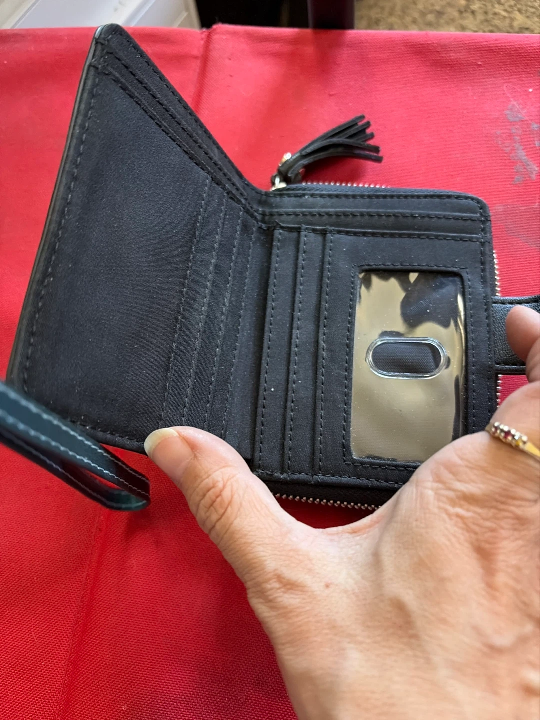 Black Bifold Wallet with Tassel Detail - photo 3