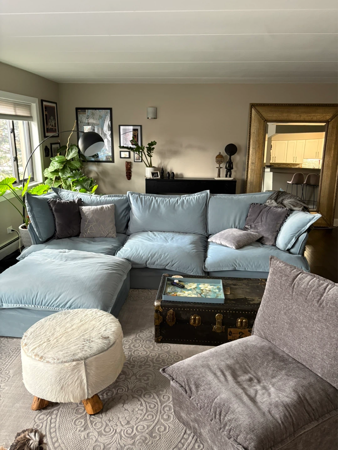 Sky Plus Velvet Cloud Sofa - Light Blue - photo 4