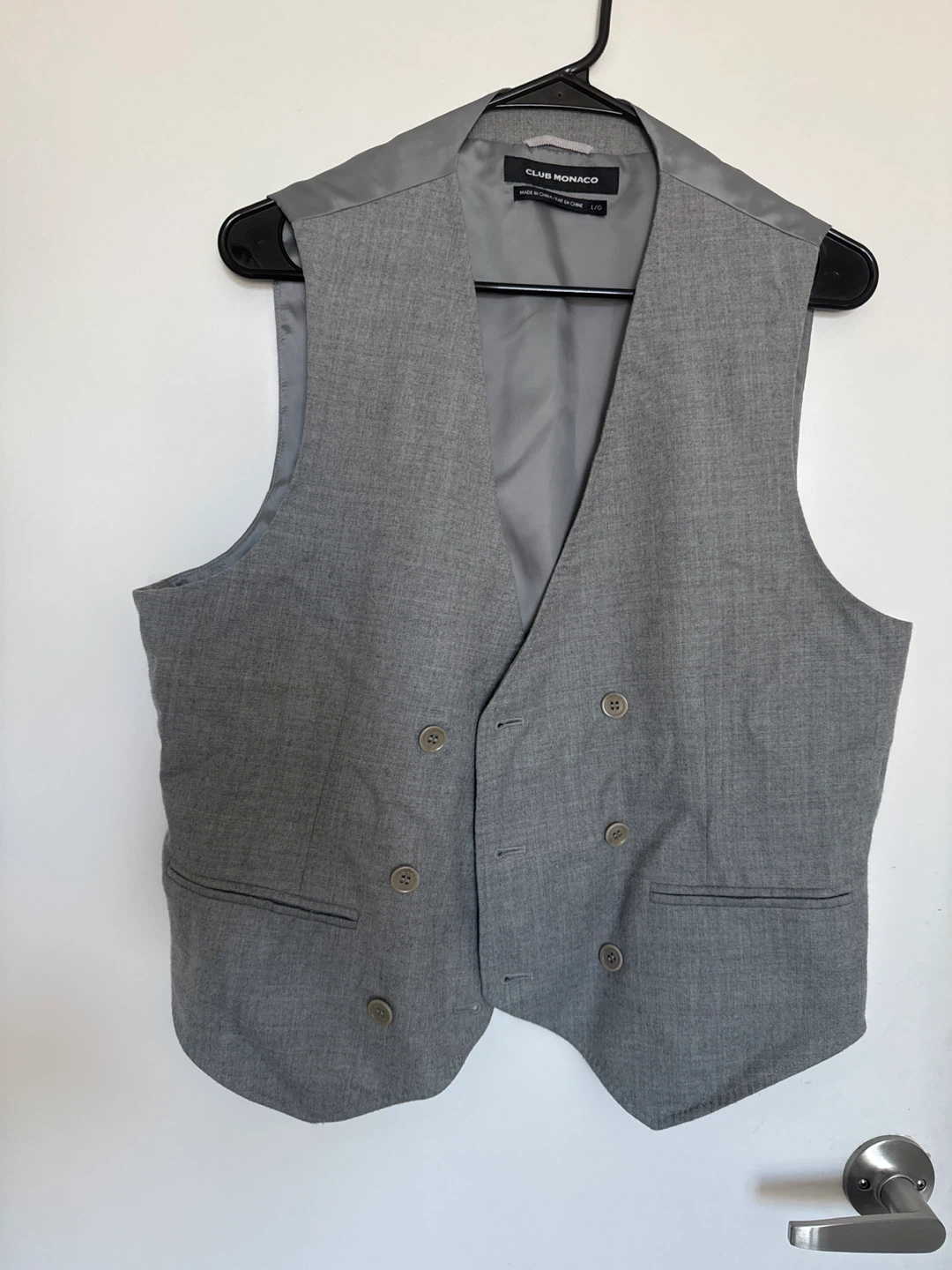 Club Monaco Grey Double-Breasted Vest L/G