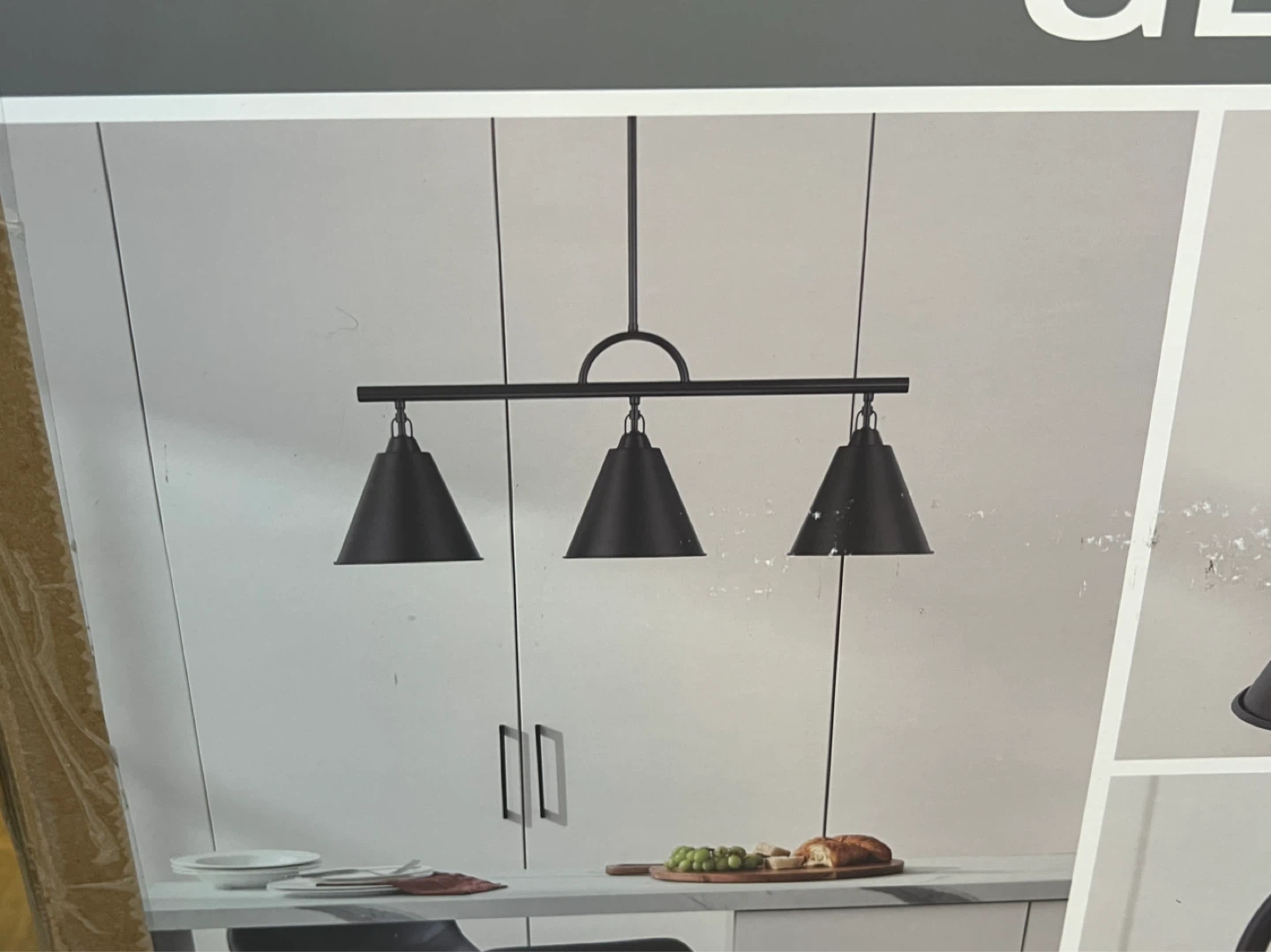 Gluckstein  Collection 3-Light Chandelier - Black - photo 3