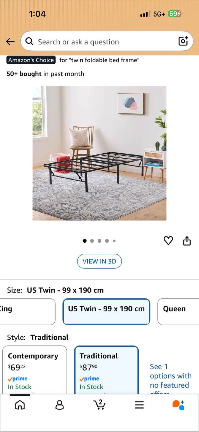 Twin Mattress & Folding Bed Frame - photo 3