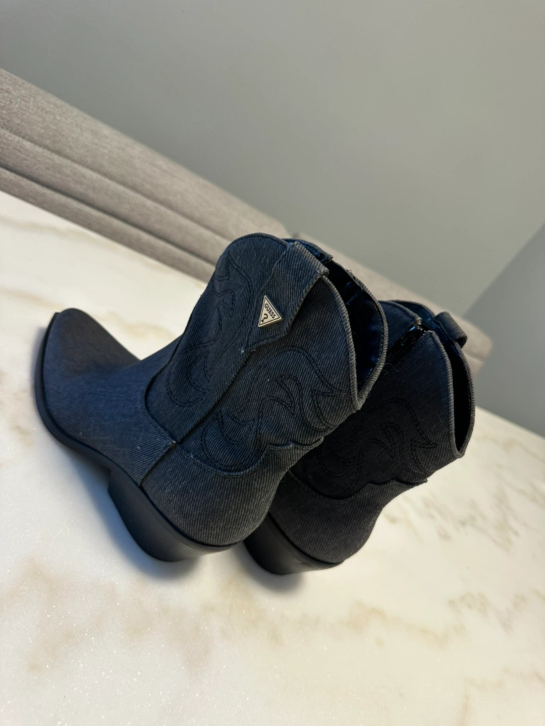 Guess Black Denim Cowboy Boots - photo 3