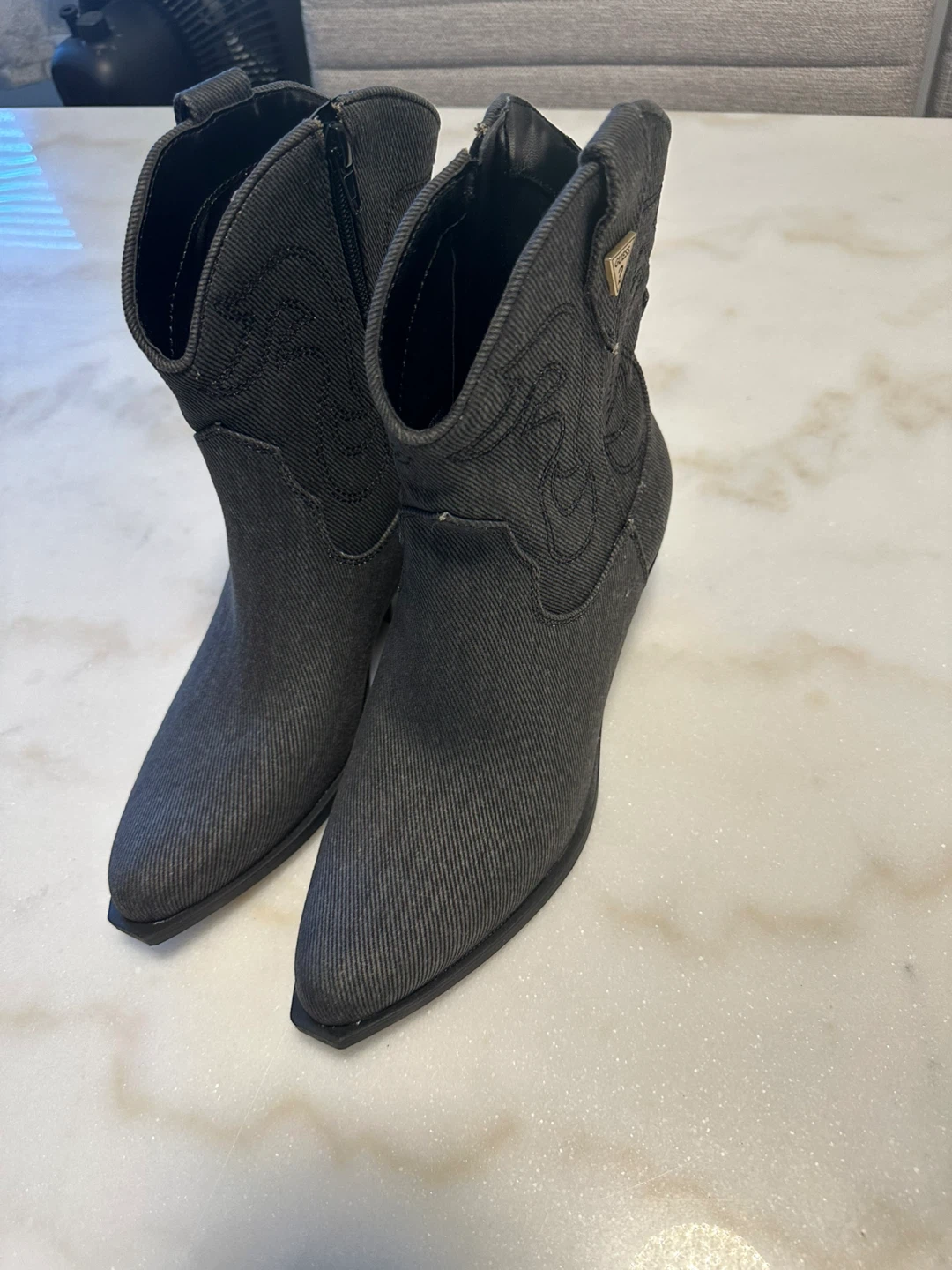 Guess Black Denim Cowboy Boots - photo 2
