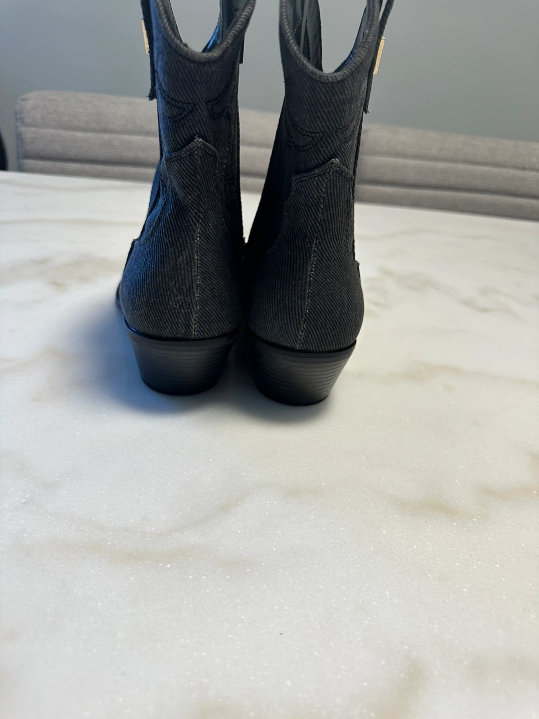 Guess Black Denim Cowboy Boots - photo 4