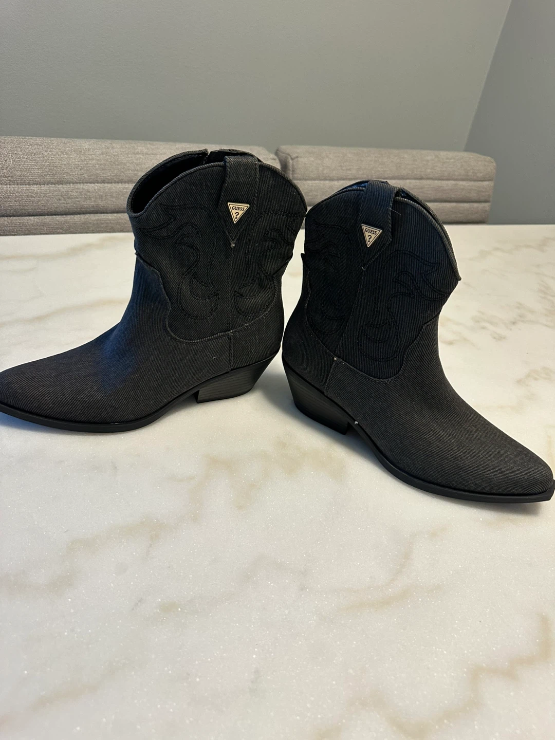 Guess Black Denim Cowboy Boots - photo 5