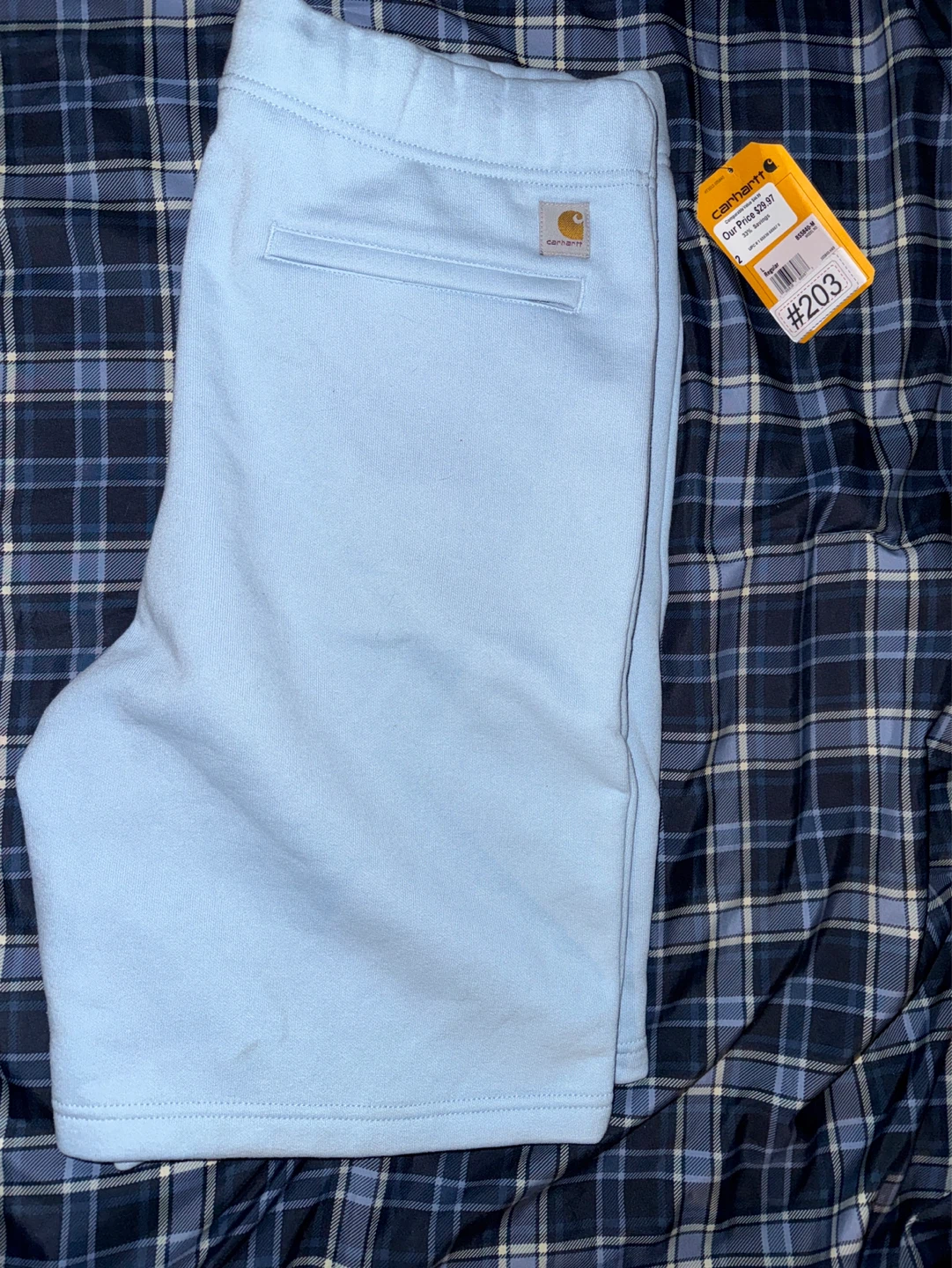 Carhartt Light Blue Sweat Shorts - Size L