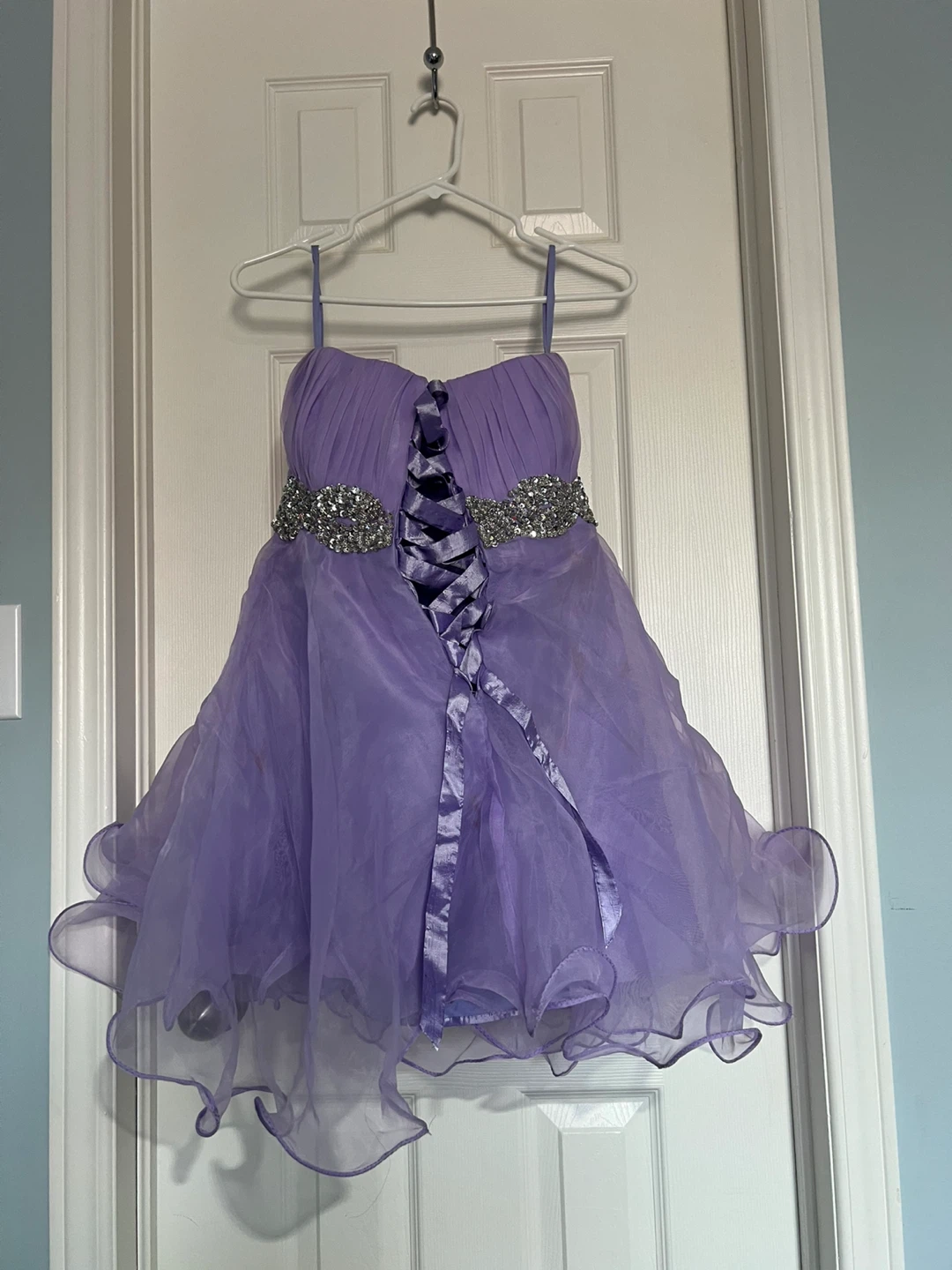 Lavender Party Dress with Beaded Waist - photo 2