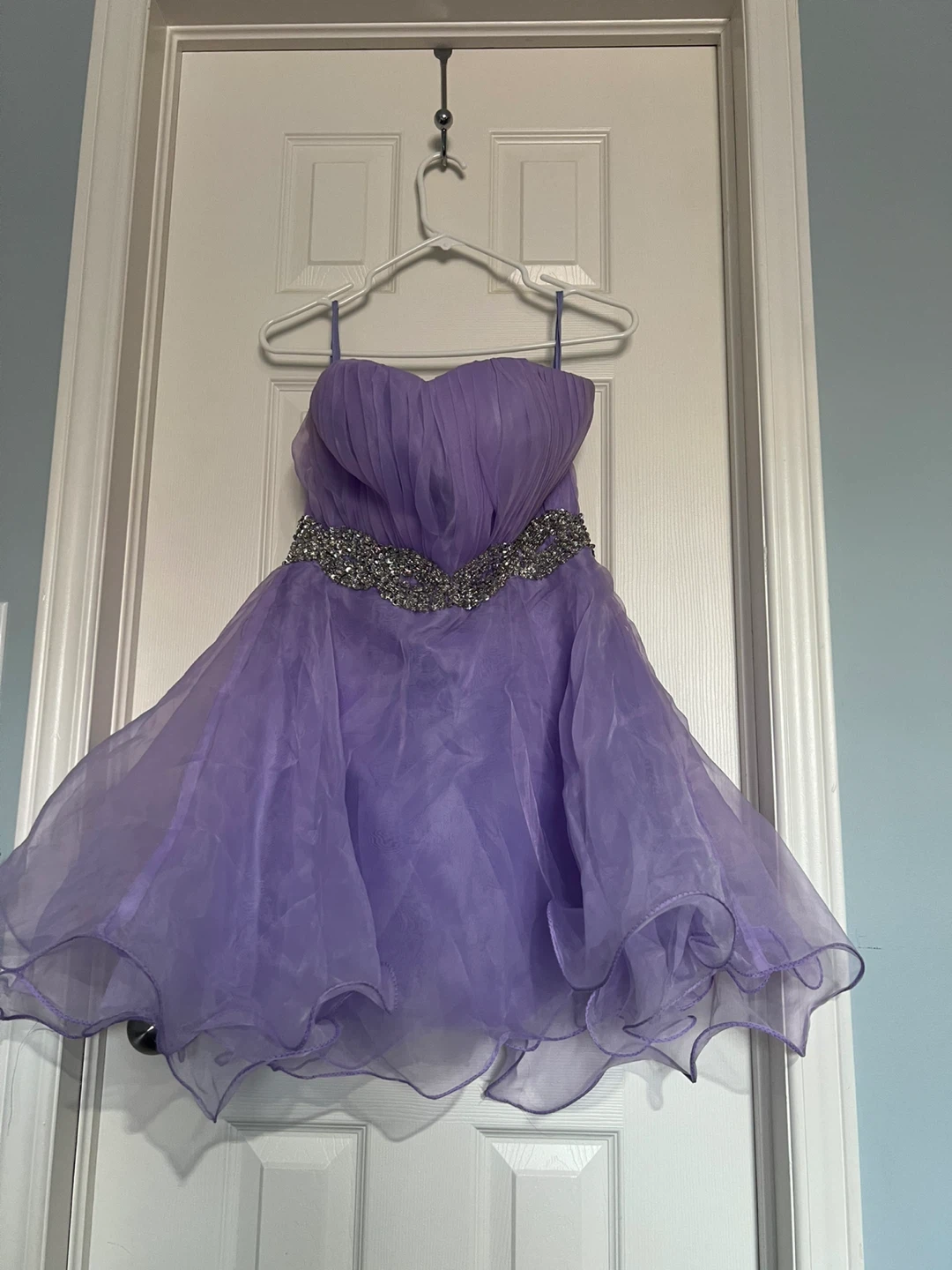 Lavender Party Dress with Beaded Waist