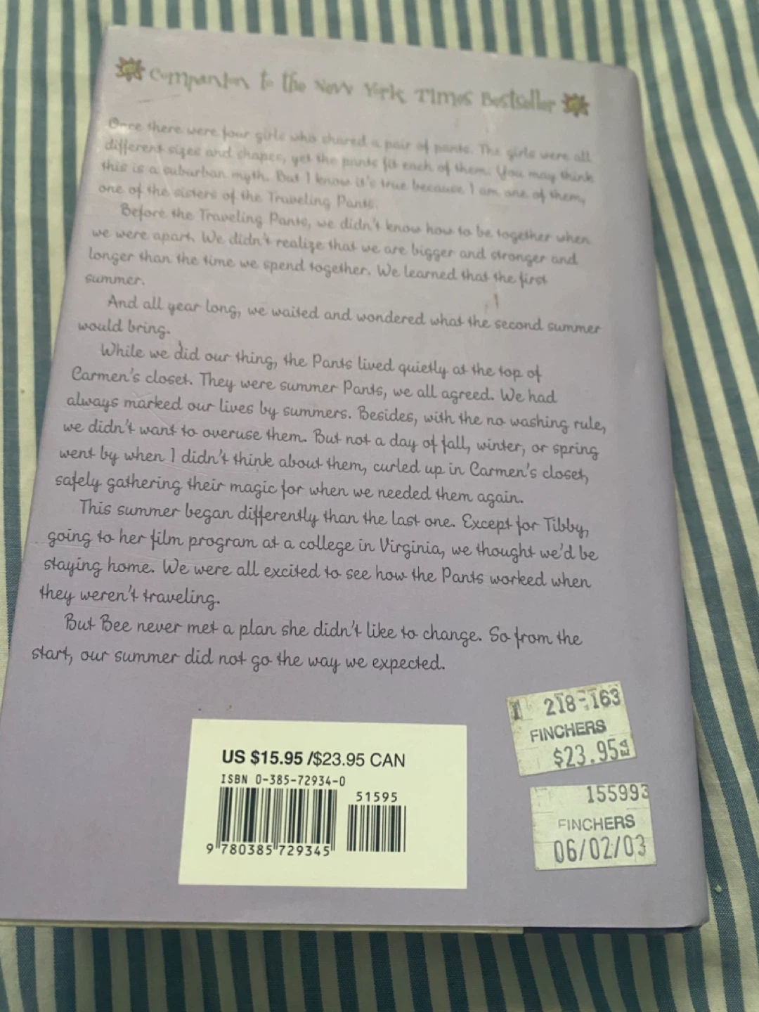 The Second Summer of the Sisterhood by Ann Brashares - photo 2